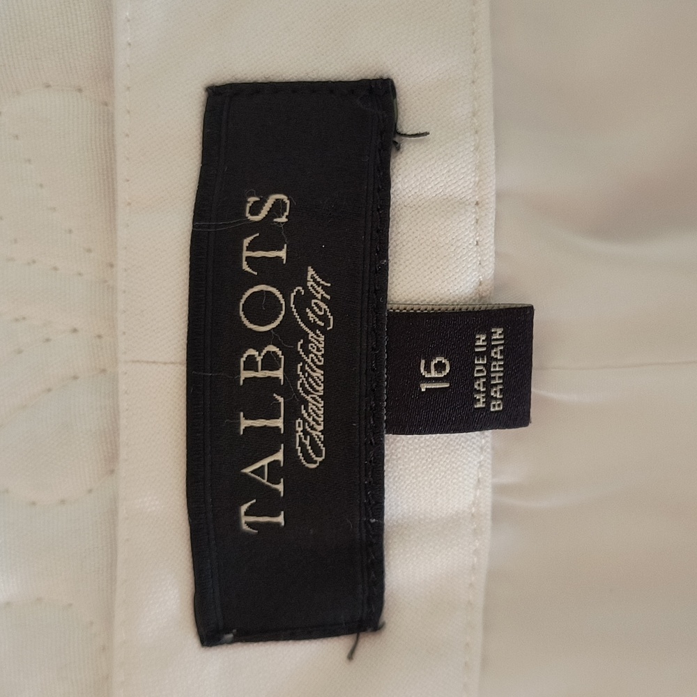 Talbots Heritage White Fully Lined Flat Front Cro… - image 5